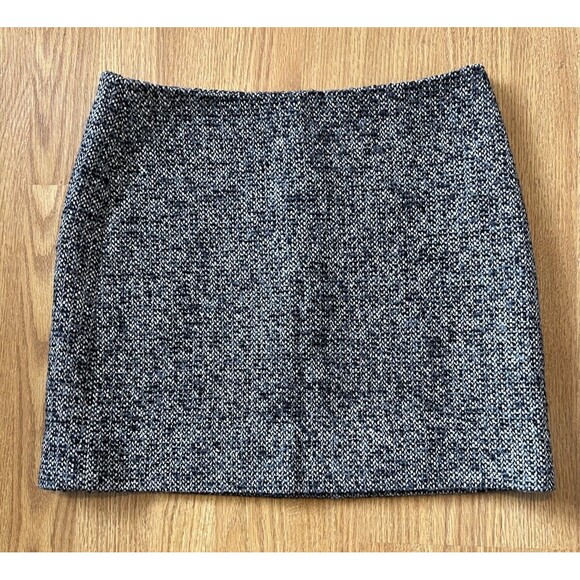 J Crew Factory Black White Tweed Wool Blend Mini Skirt Size 2 - Picture 1 of 7